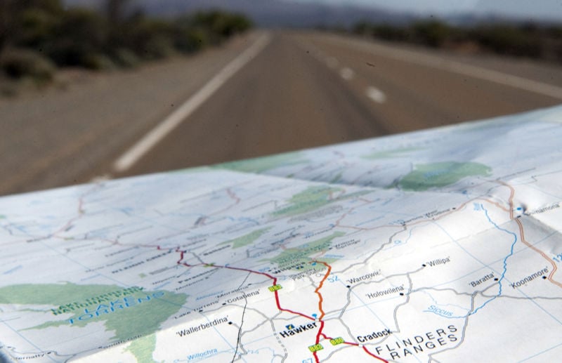 Map, Flinders Ranges & Outback